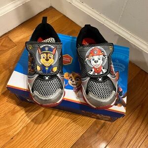 Paw Patrol Kids Sneakers - Black, Silver, and Red